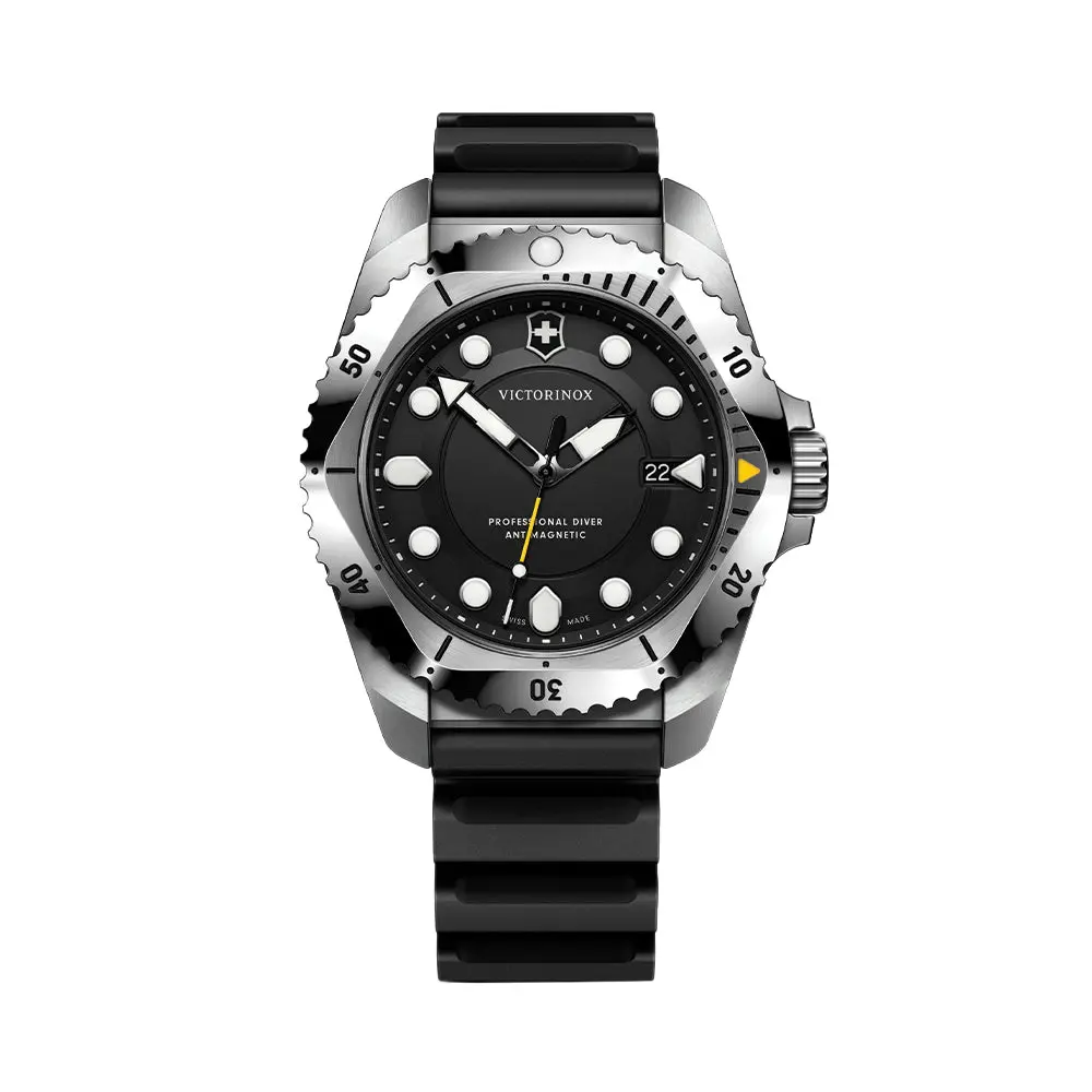 Dive Pro Quartz 43Mm - Black On Rubber Strap 1