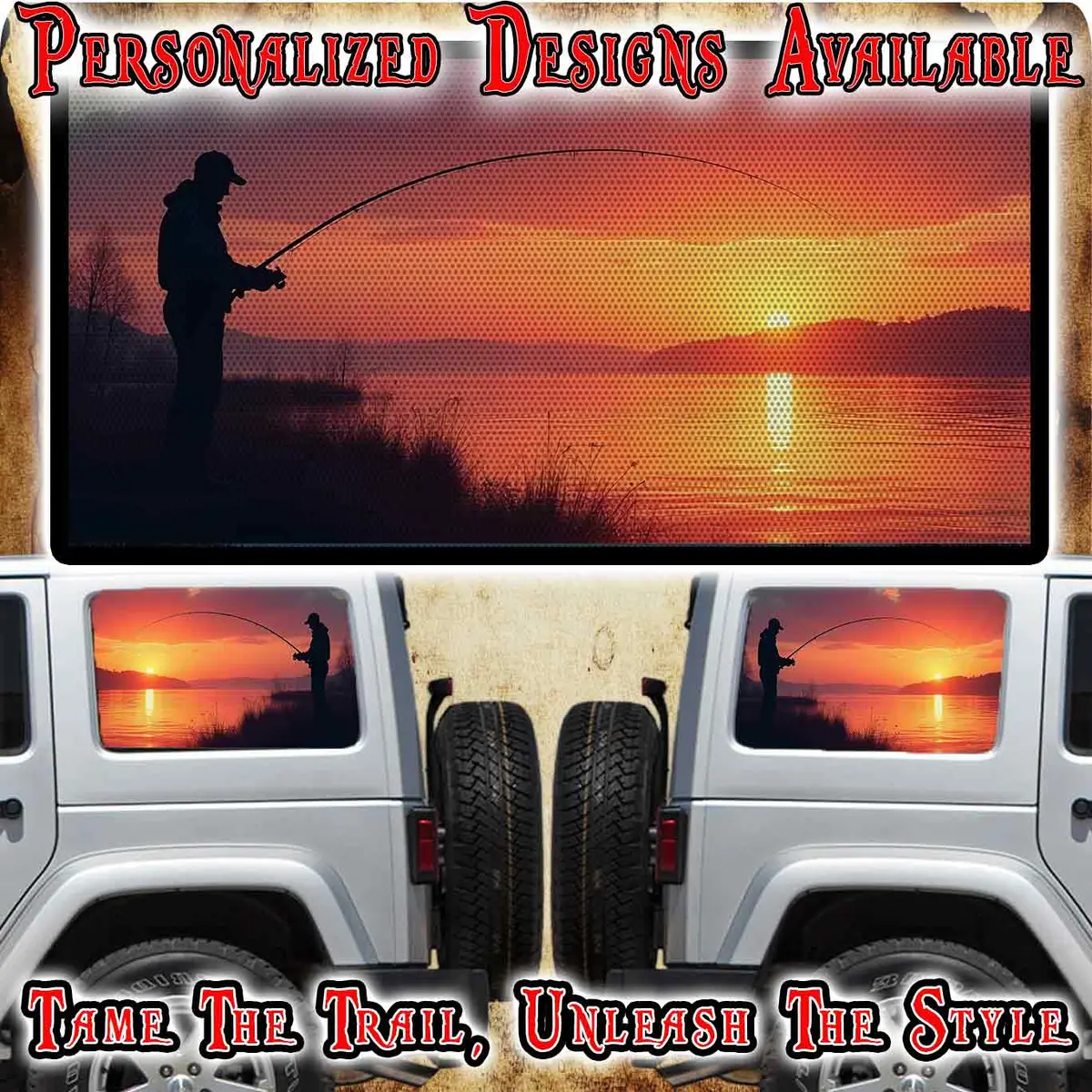 Fishing Rear Quarter Window See Through Graphic. 1
