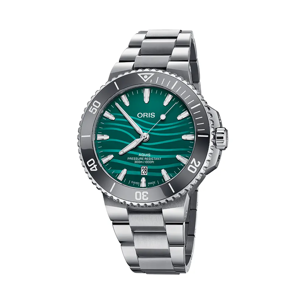 Aquis Date Yangtze Jiangtun Limited Edition 43.5Mm - Blue-Green Mother Of Pearl On Bracelet 1