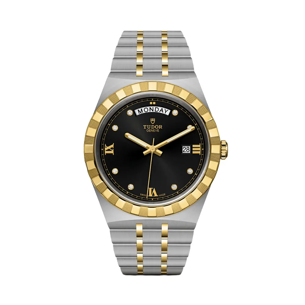 Tudor Royal Yellow Gold Two-Tone Day/Date 41Mm - Black On Bracelet 1