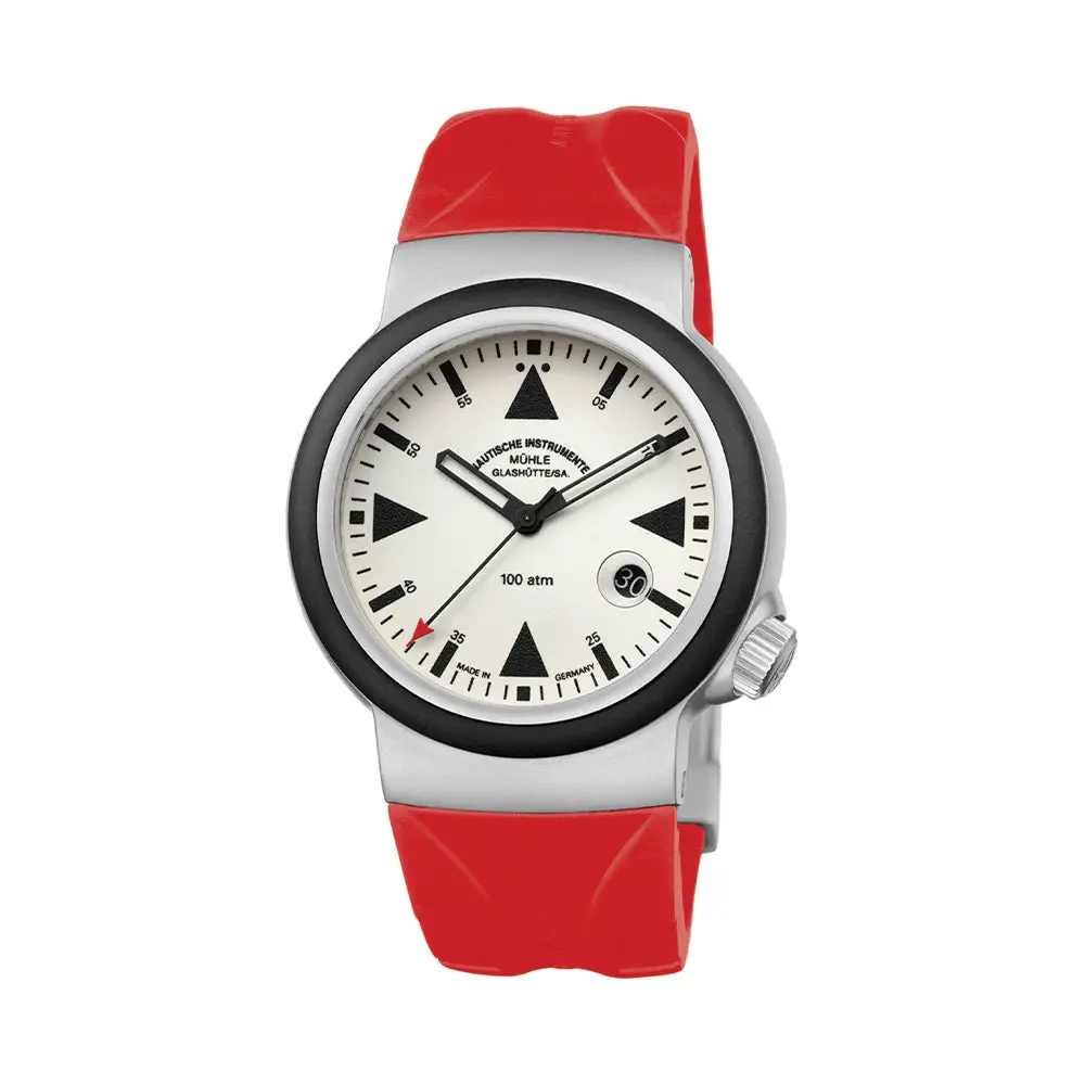 S.A.R. Rescue Timer Automatic 42Mm - Cream Lumen On Rubber Strap 1