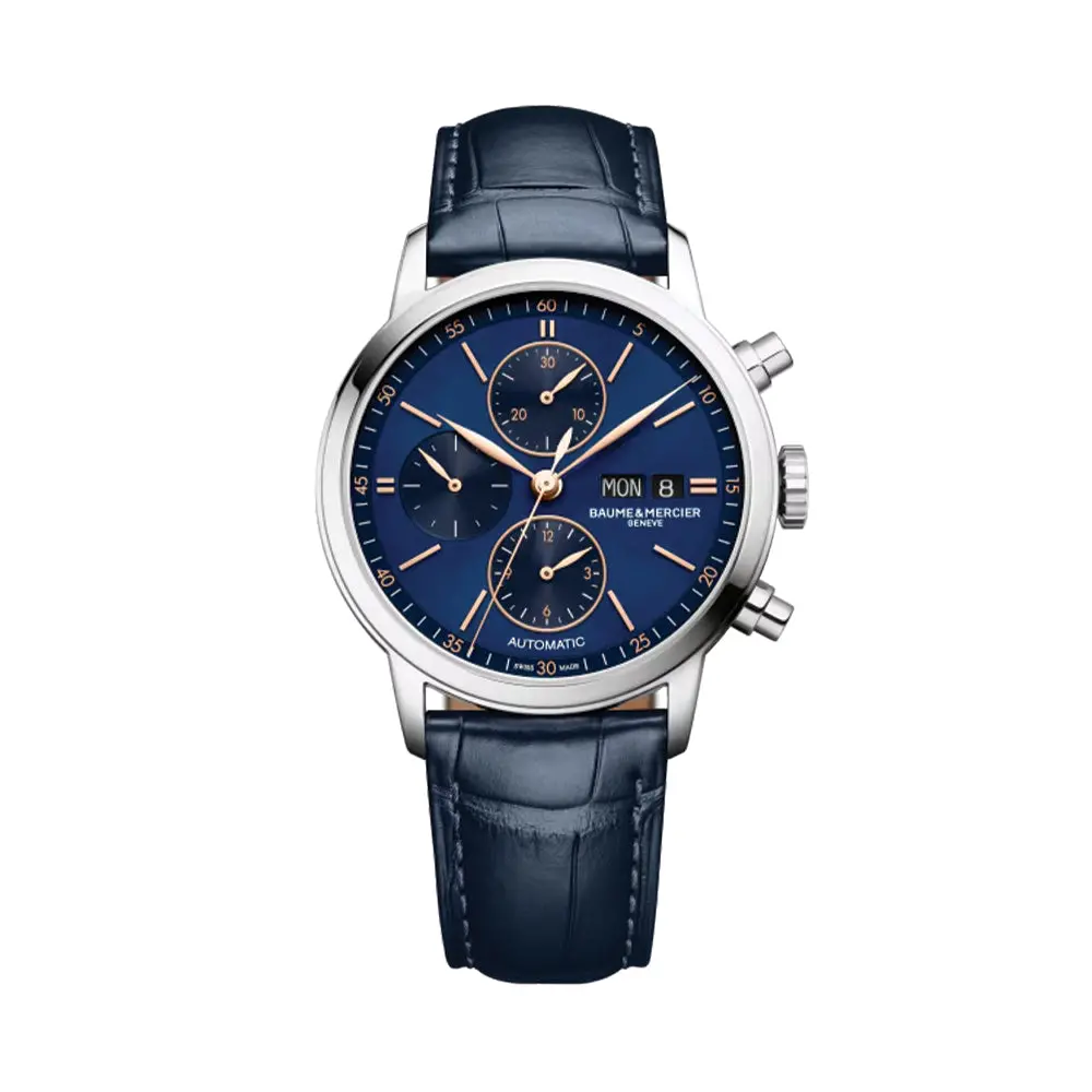 Classima 10784 Automatic Chronograph 42Mm - Blue On Leather Strap 1