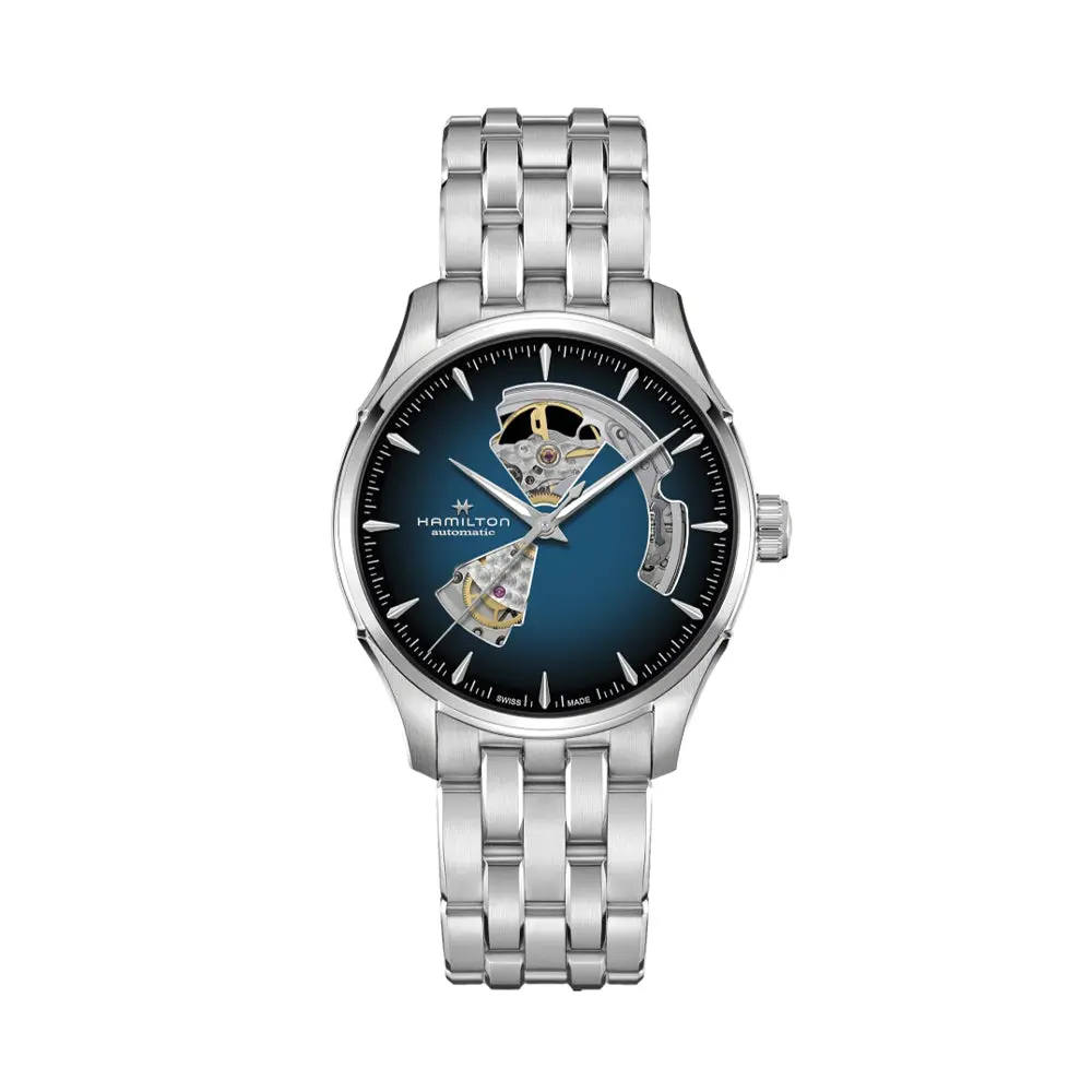 Jazzmaster Open Heart Auto 40Mm - Blue On Bracelet 1