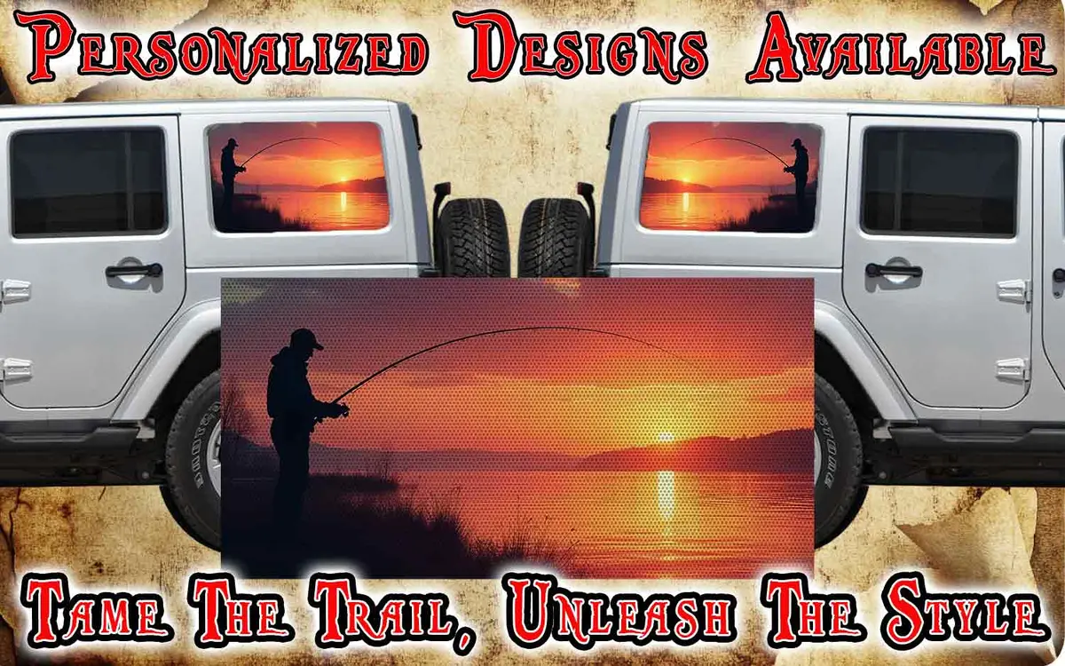 Fishing Rear Quarter Window See Through Graphic. 2