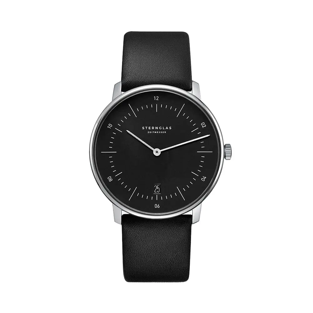 Naos Quartz 38Mm - Black On Leather Strap 1