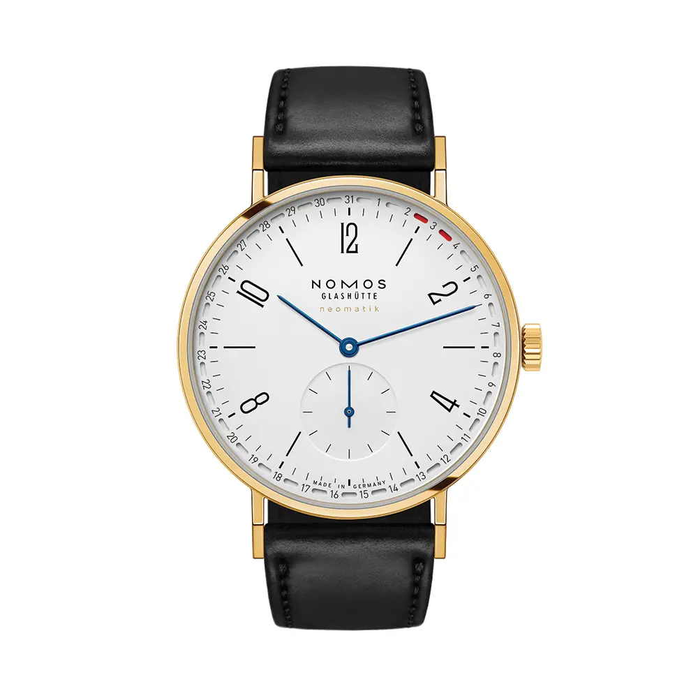 Tangente Neomatik Update Gold 38.5Mm - White On Leather Strap 1