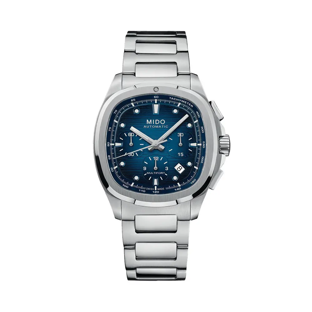 Multifort Tv Chronograph Special Edition 42Mm - Blue On Bracelet W/ Extra Fabric Strap 1