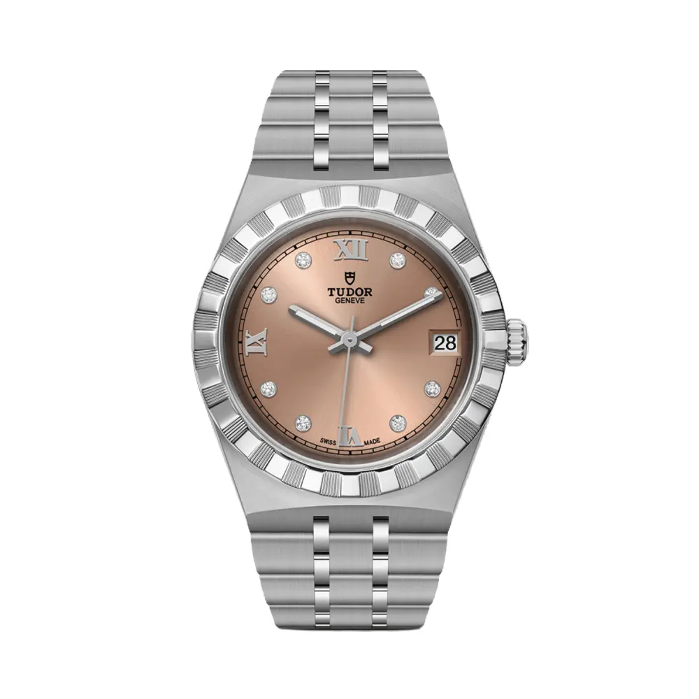 Tudor Royal 34Mm - Salmon, Diamond-Set On Bracelet 1