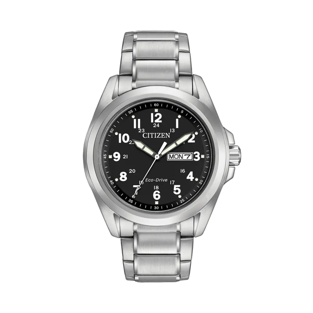Garrison Eco-Drive 43Mm - Black On Bracelet 1