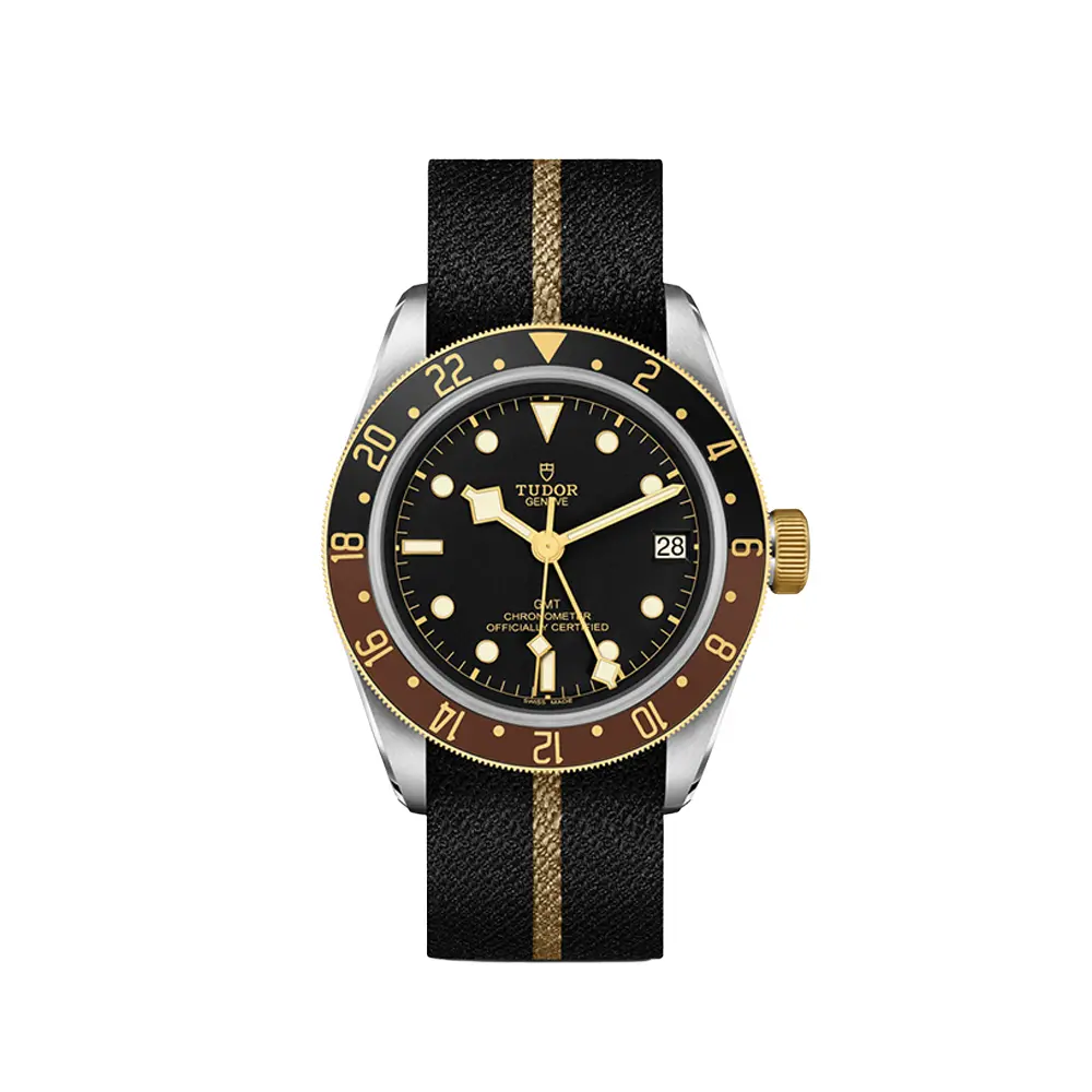 Black Bay Gmt S&G Yellow-Gold Two-Tone 41Mm - Black On Fabric Strap 1