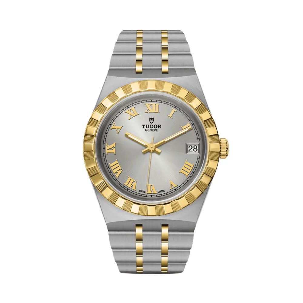 Tudor Royal Yellow Gold Two-Tone 34Mm - Silver On Bracelet 1