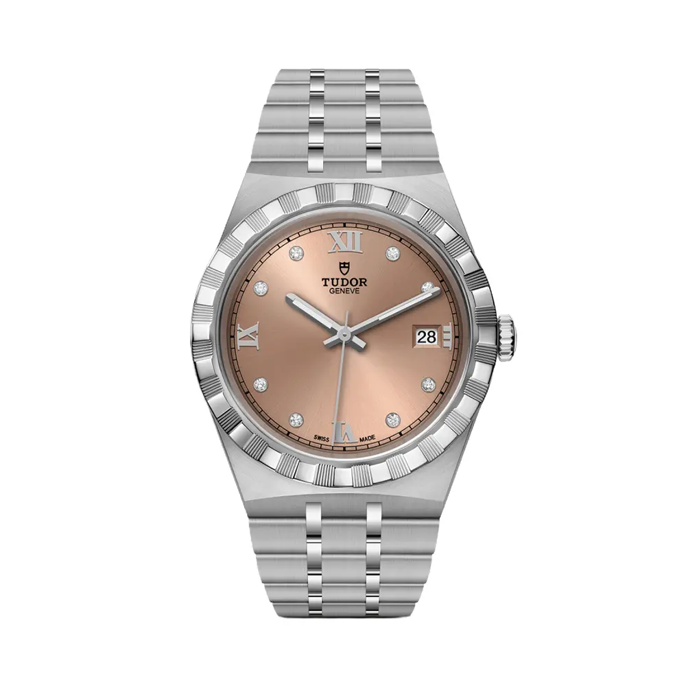 Tudor Royal 38Mm - Salmon, Diamond-Set On Bracelet 1