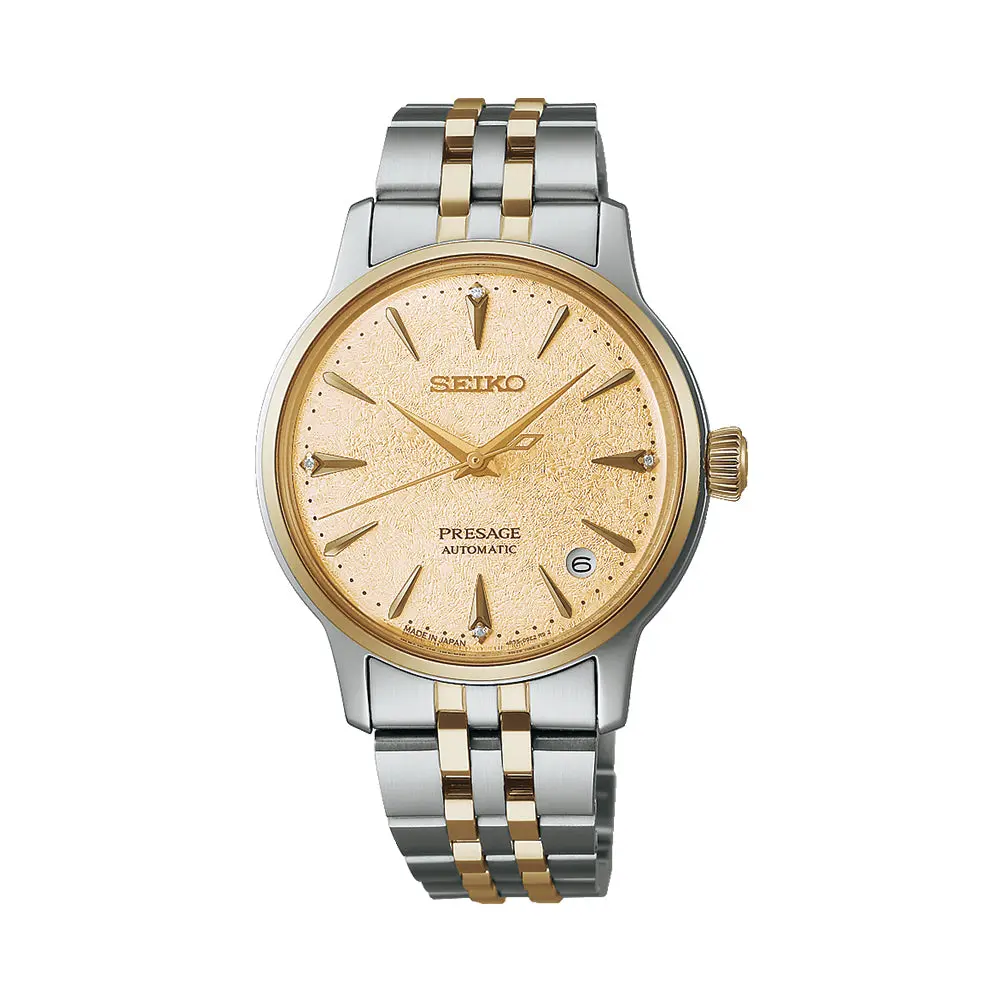 Srpl64 Presage Cocktail Time Two-Tone 34Mm - Gold On Bracelet 1