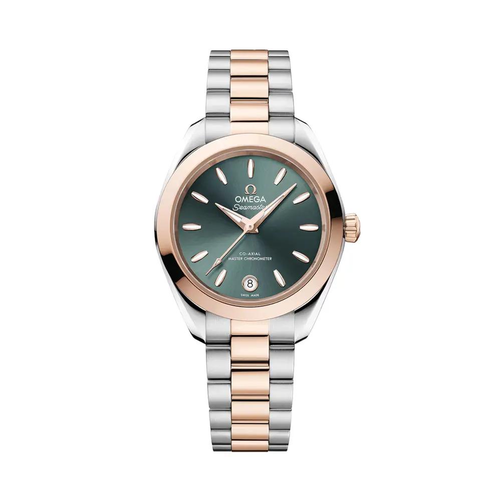 Seamaster Aqua Terra 150M Two-Tone Sedna™ Gold 30Mm - Green On Bracelet 1