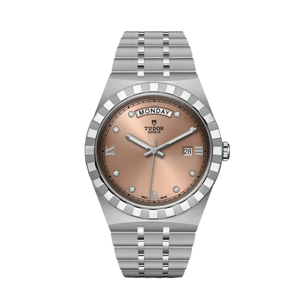 Tudor Royal Day/Date 41Mm - Salmon, Diamond-Set On Bracelet 1
