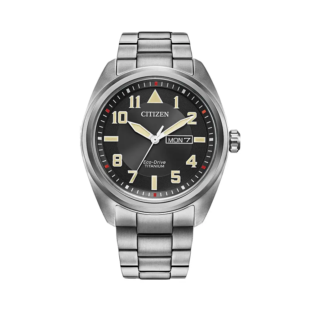 Garrison Eco-Drive Super Titanium 42Mm - Black On Bracelet 1