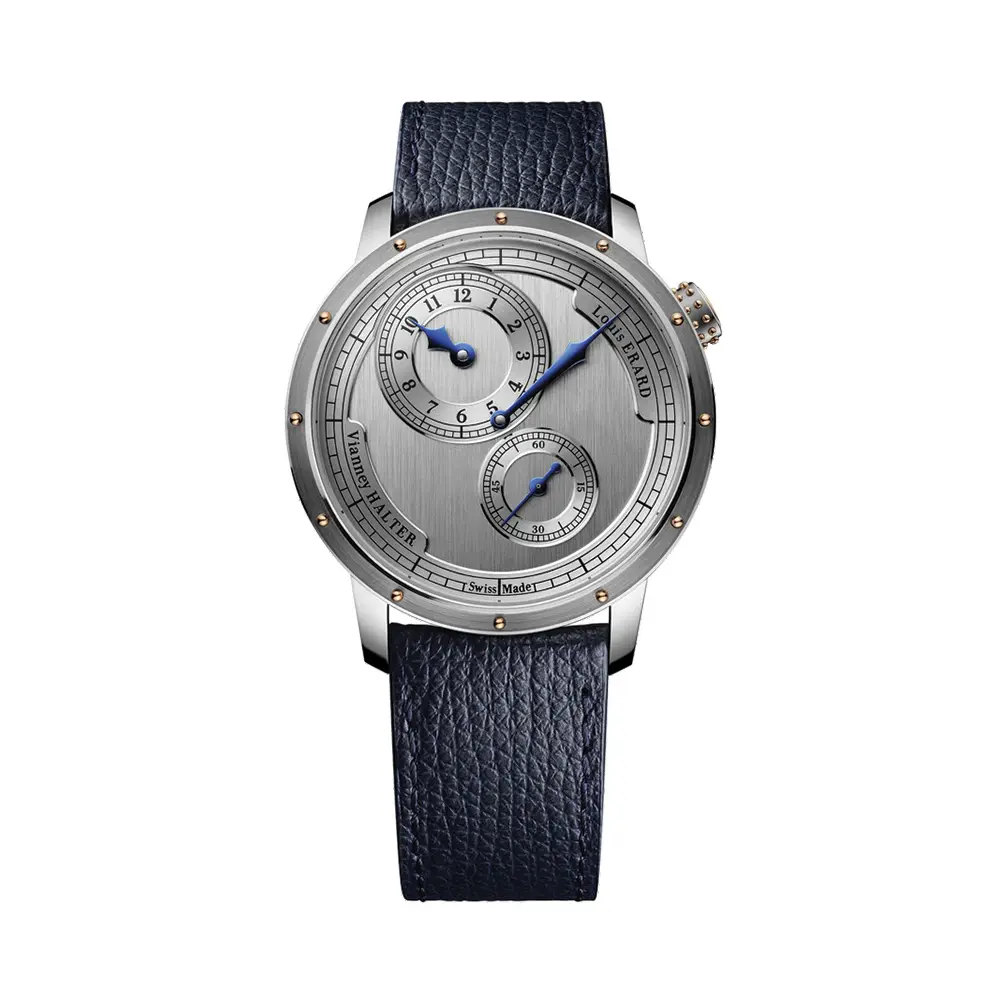 Le Régulateur Louis Erard X Vianney Halter Ii Worldwide Limtied Edition 43Mm - Silver On Leather Strap 1