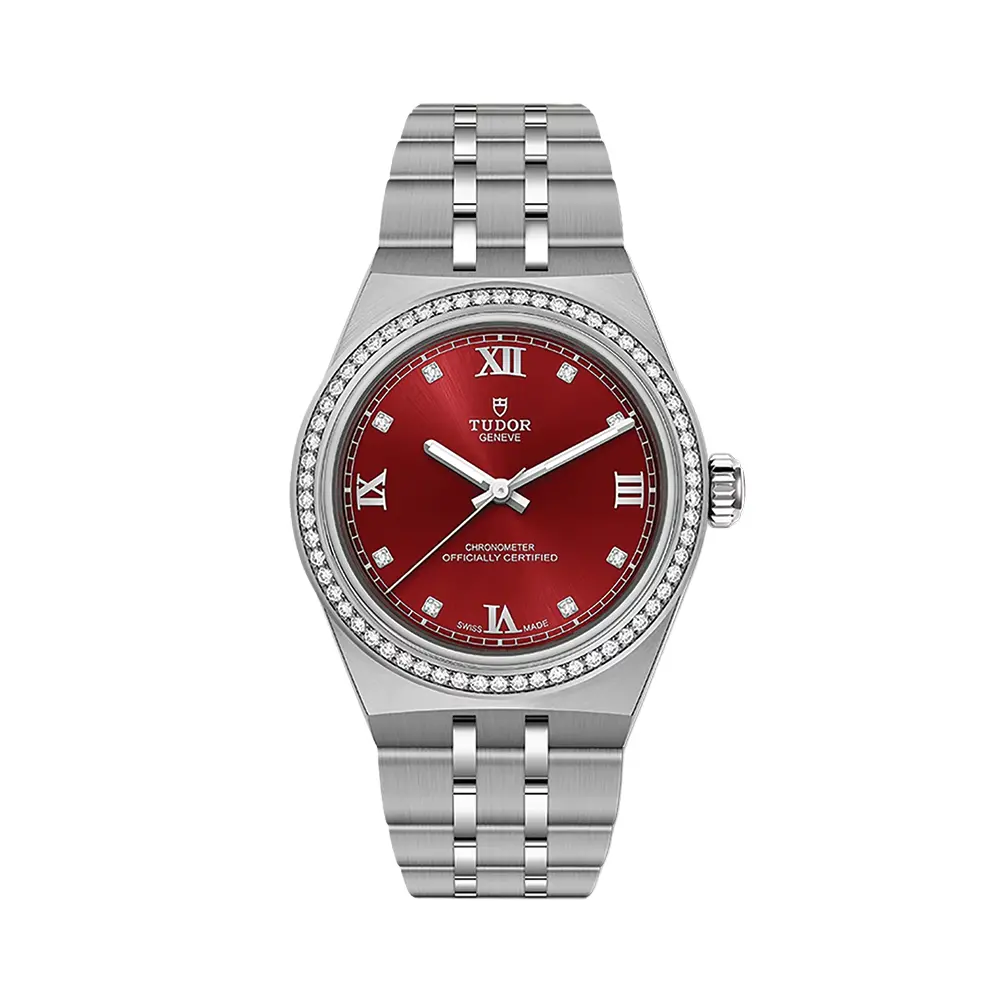 Tudor Royal 30Mm - Burgundy, Diamond-Set On Bracelet 1