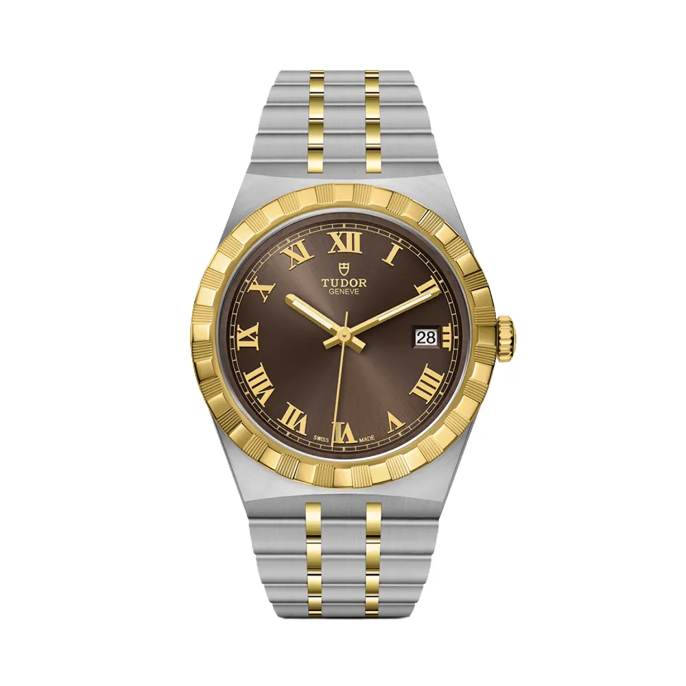 Tudor Royal Yellow Gold Two-Tone 38Mm - Chocolate Brown On Bracelet 1