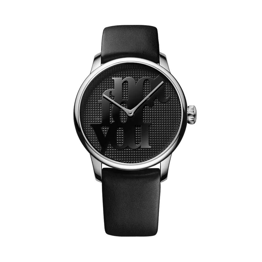 Louis Erard X Monica Bonvicini "Not For You" Limited Edition 39Mm - Black On Leather Strap 1
