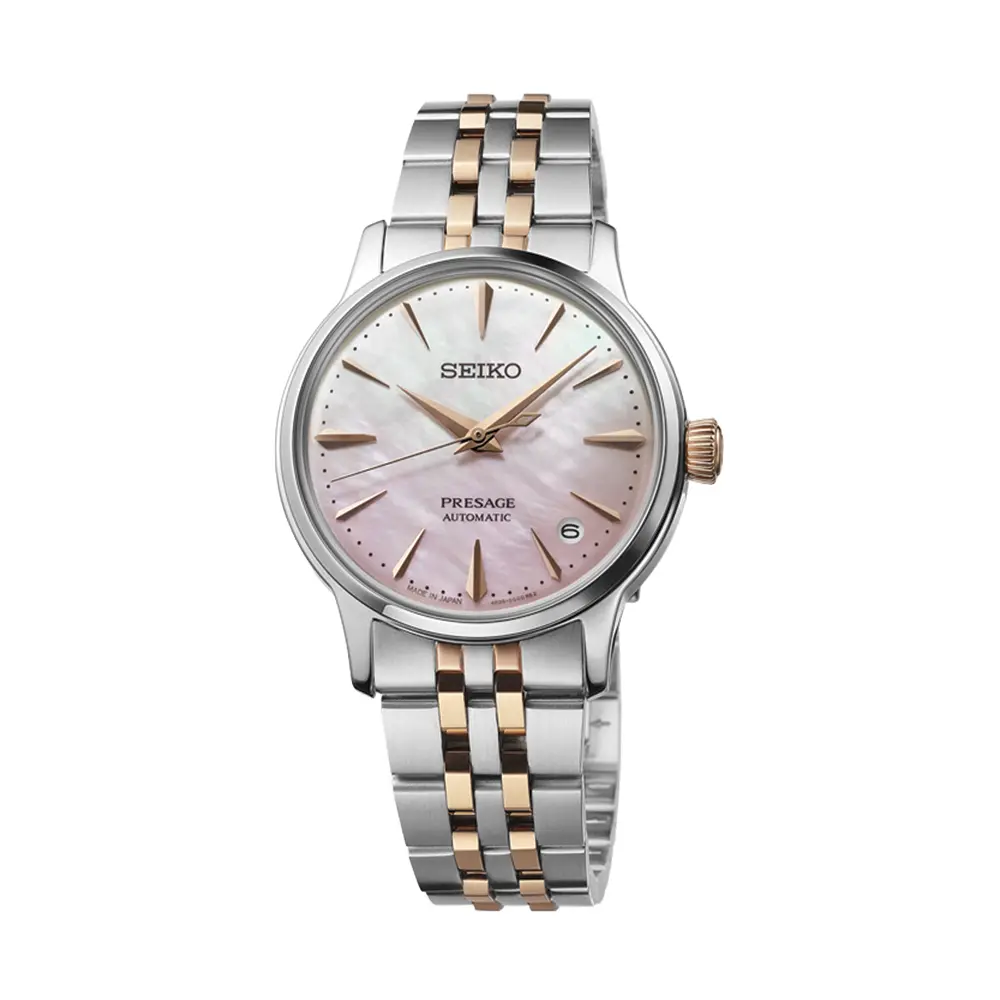 Srpm06 Presage Cocktail Time Limited Edition Rose Gold Two-Tone 34Mm - Pink On Bracelet 1