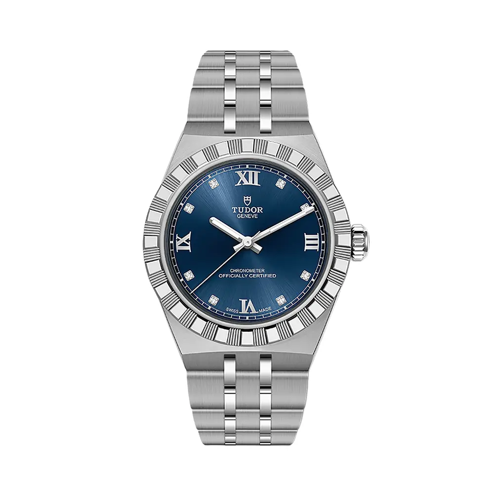 Tudor Royal 30Mm - Blue, Diamond-Set On Bracelet 1