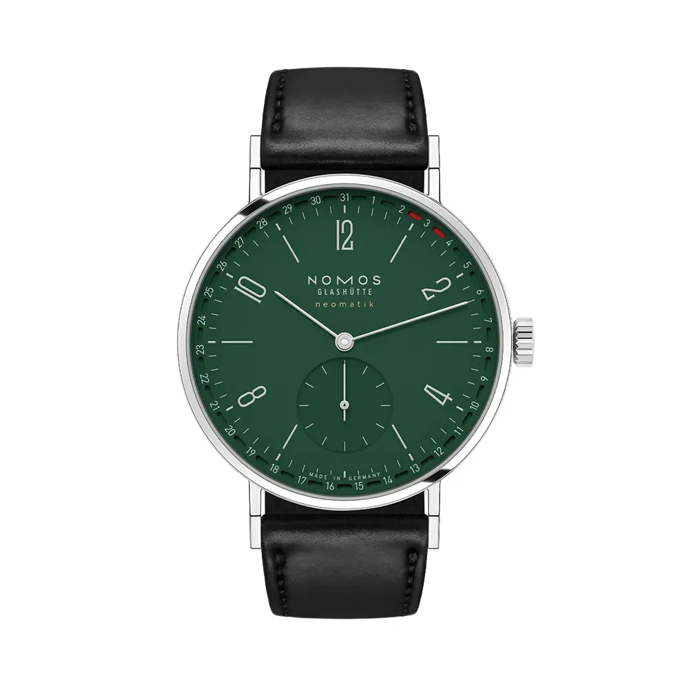 Tangente Neomatik Update 38.5Mm - Forest Green On Leather Strap 1