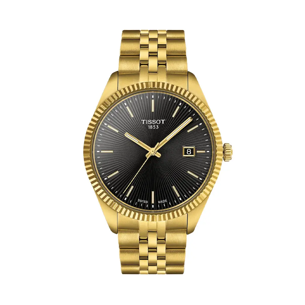 Ballade Quartz Yellow Gold Pvd Coated 40Mm - Black On Bracelet 1