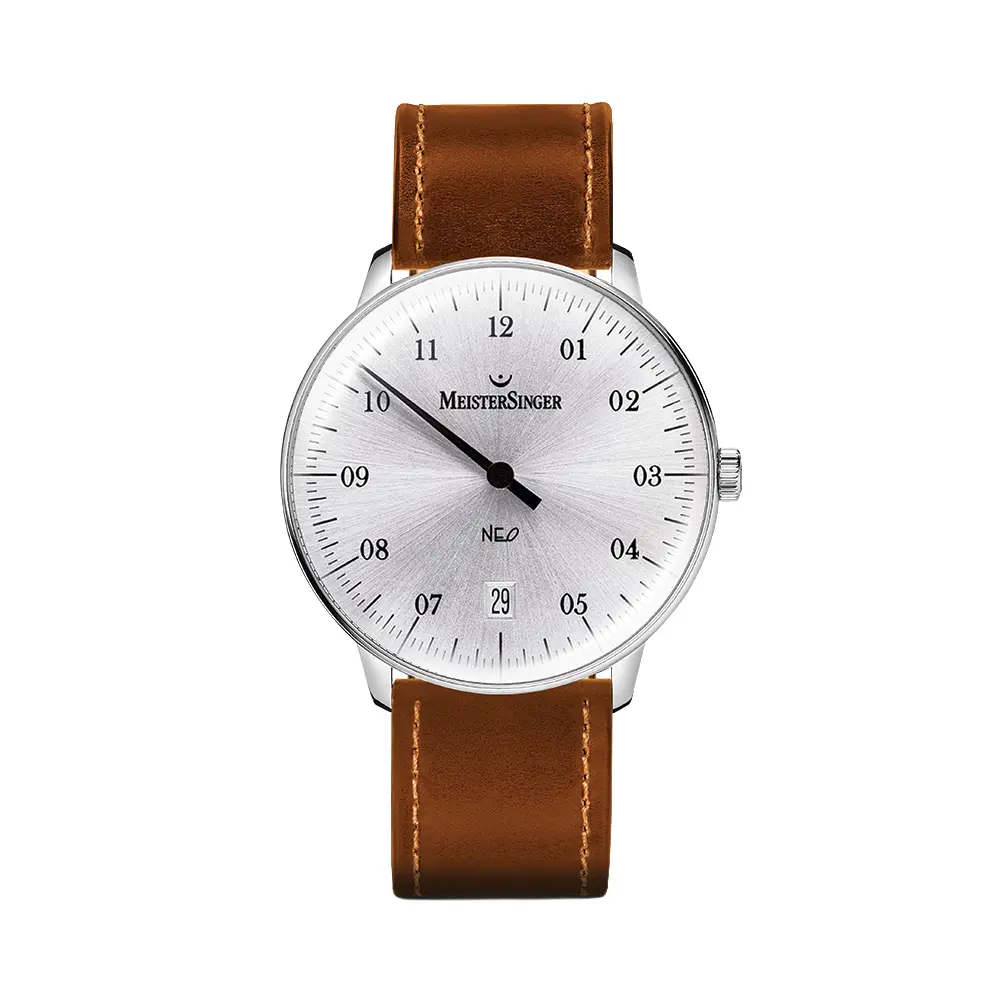 Neo Automatic 36Mm - Silver On Cordovan Leather Strap 1