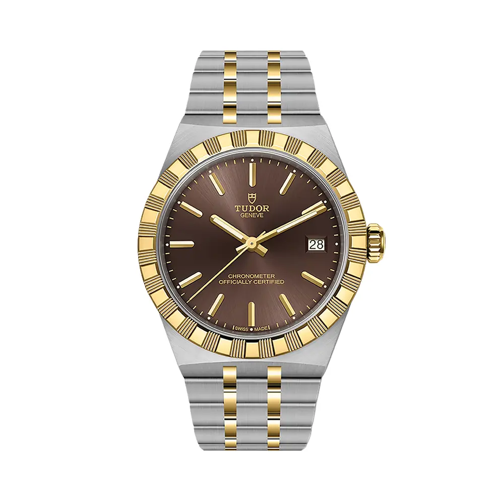 Tudor Royal Yellow Gold Two-Tone 36Mm - Brown On Bracelet 1