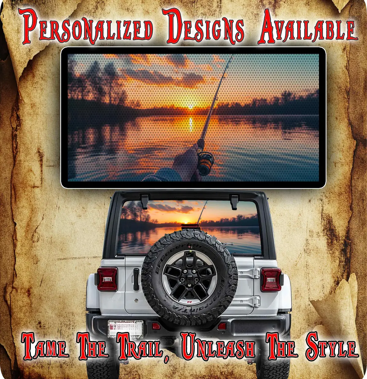 Fishing Rear Window See Through Graphic. 1