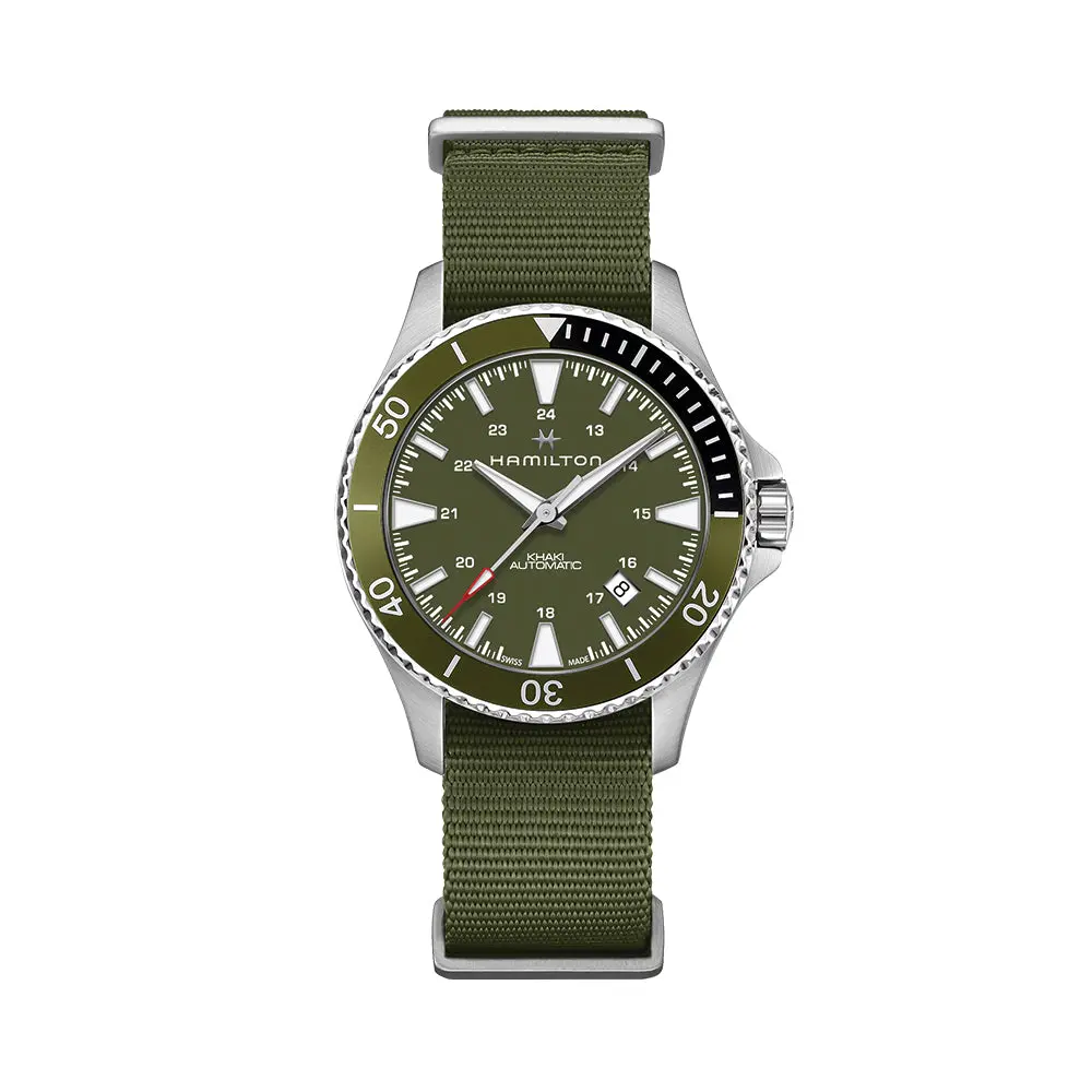 Khaki Navy Scuba Auto 40Mm - Green On Green Strap 1
