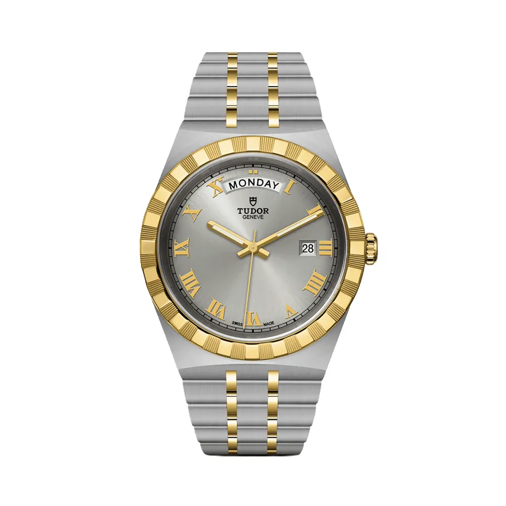 Tudor Royal Yellow Gold Two-Tone Day/Date 41Mm - Silver On Bracelet 1