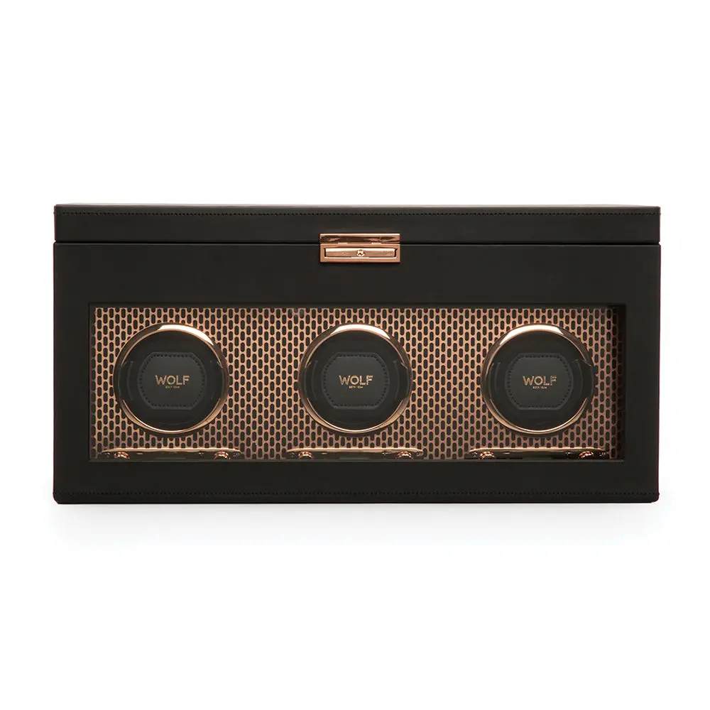 Axis Triple Watch Winder With Storage - Copper 1