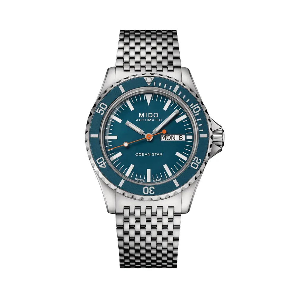 Ocean Star Tribute 40.5Mm - Blue On Bracelet W/ Additional Fabric Strap 1