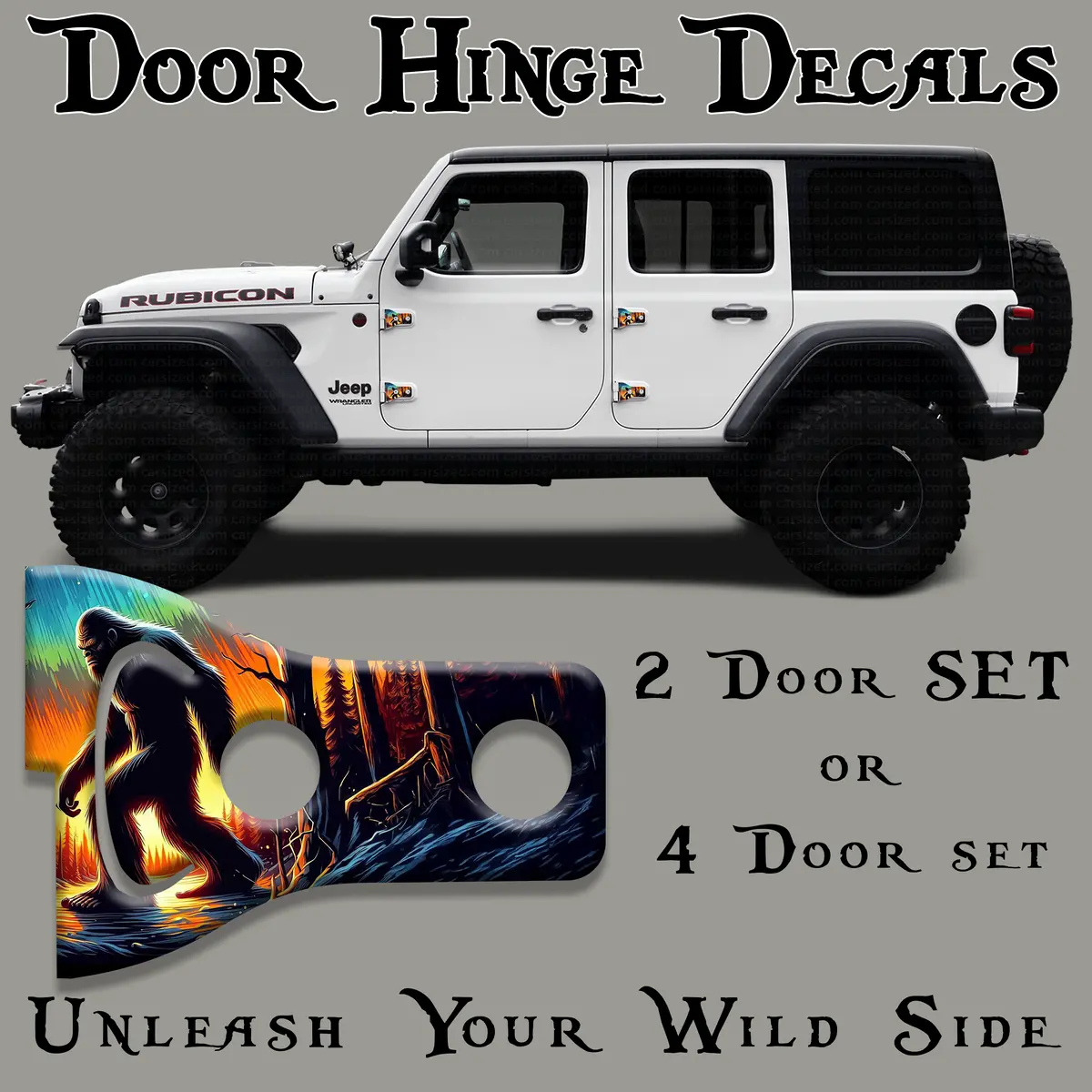Bigfoot Door Hinge Decals 1 3