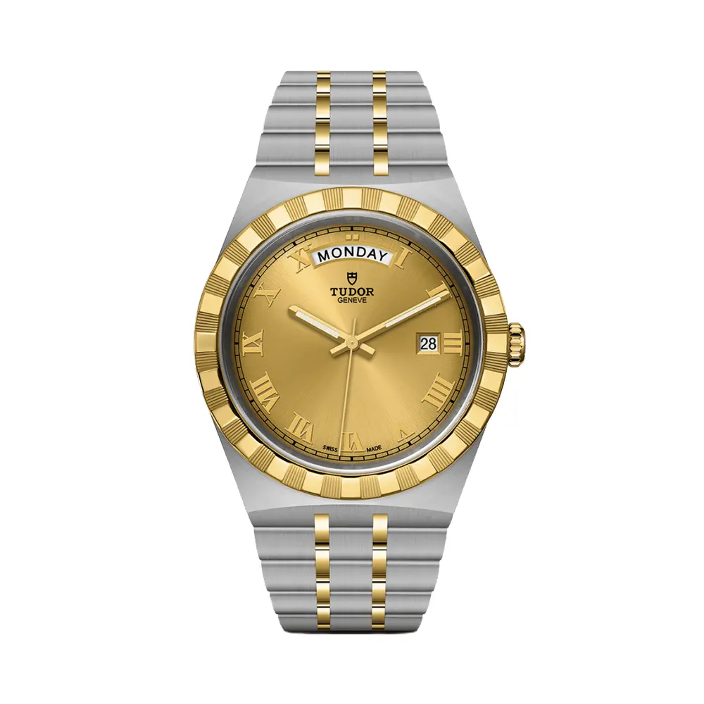 Tudor Royal Yellow Gold Two-Tone Day/Date 41Mm - Champagne On Bracelet 1