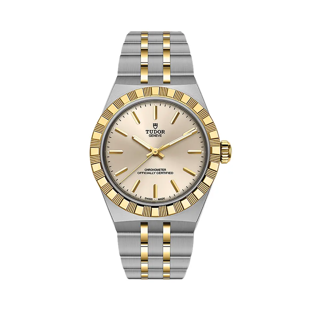 Tudor Royal Yellow Gold Two-Tone 30Mm - Ivory On Bracelet 1