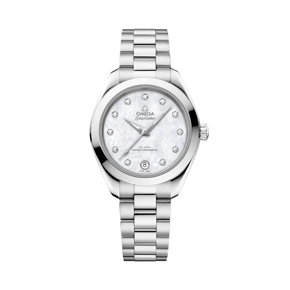 Seamaster Aqua Terra 150M 30Mm - White Mother-Of-Pearl W/ Diamonds On Bracelet 1