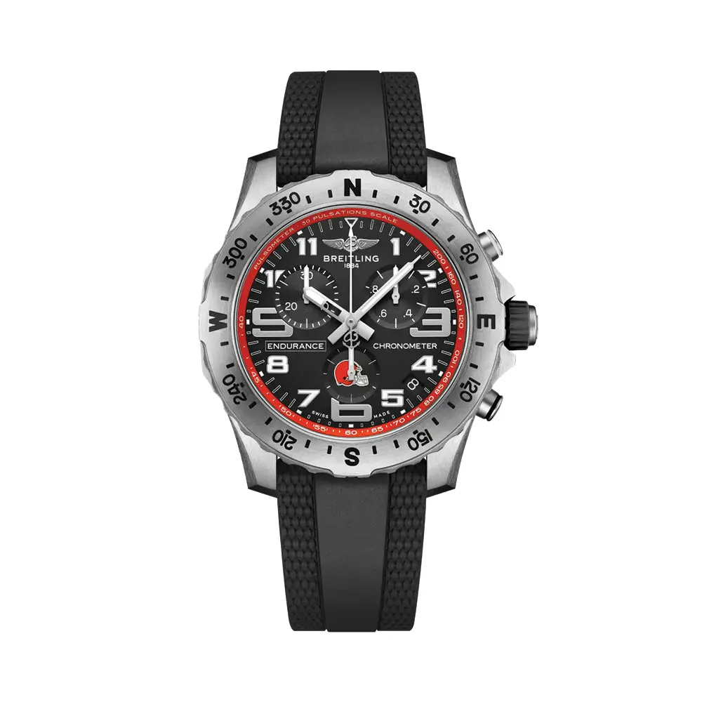 Endurance Pro Browns Limited Nfl Edition Titanium 44Mm - Brown On Rubber Strap 1