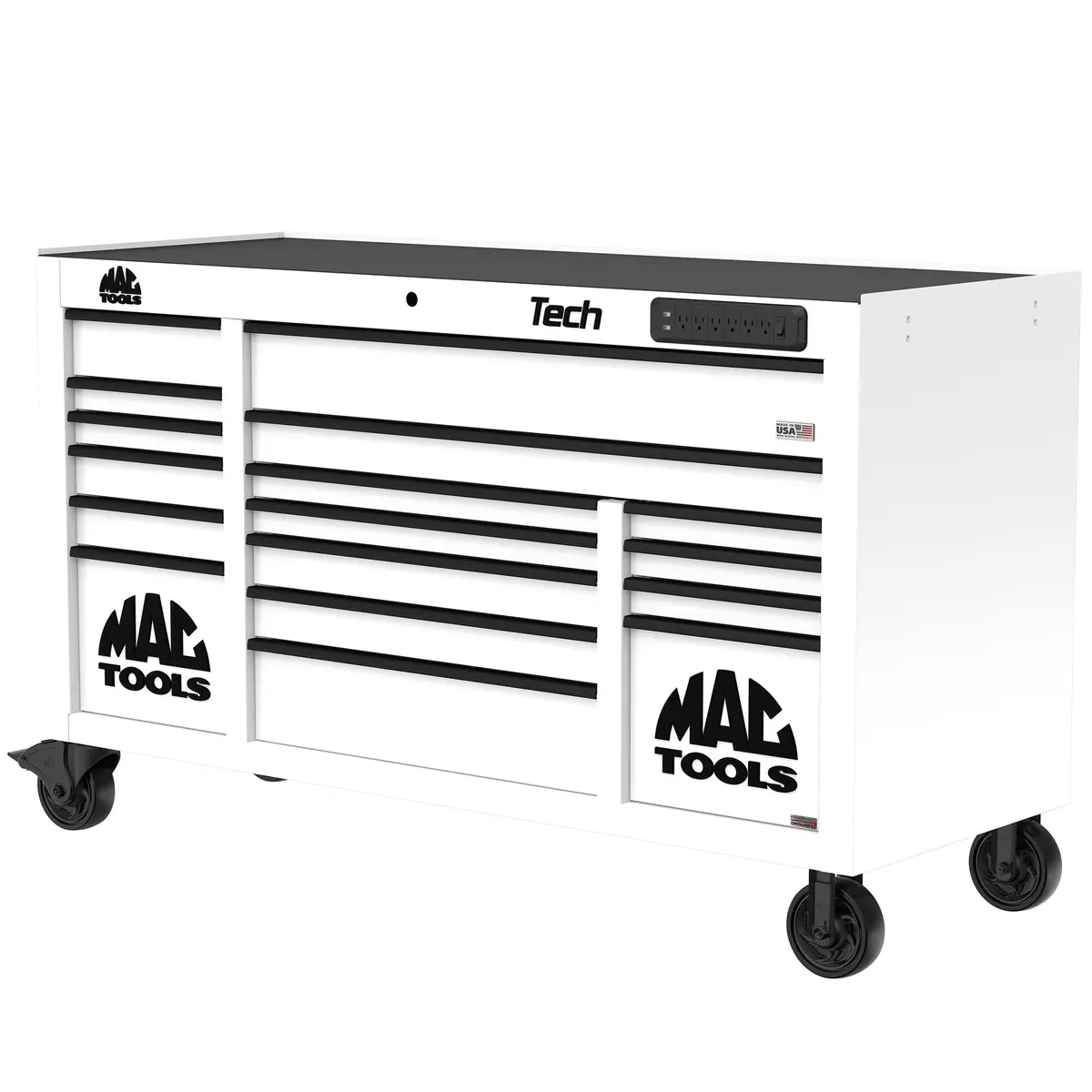 Tech™ Series 16-Drawer Workstation With Powertech™ Drawer - Titanium White 1