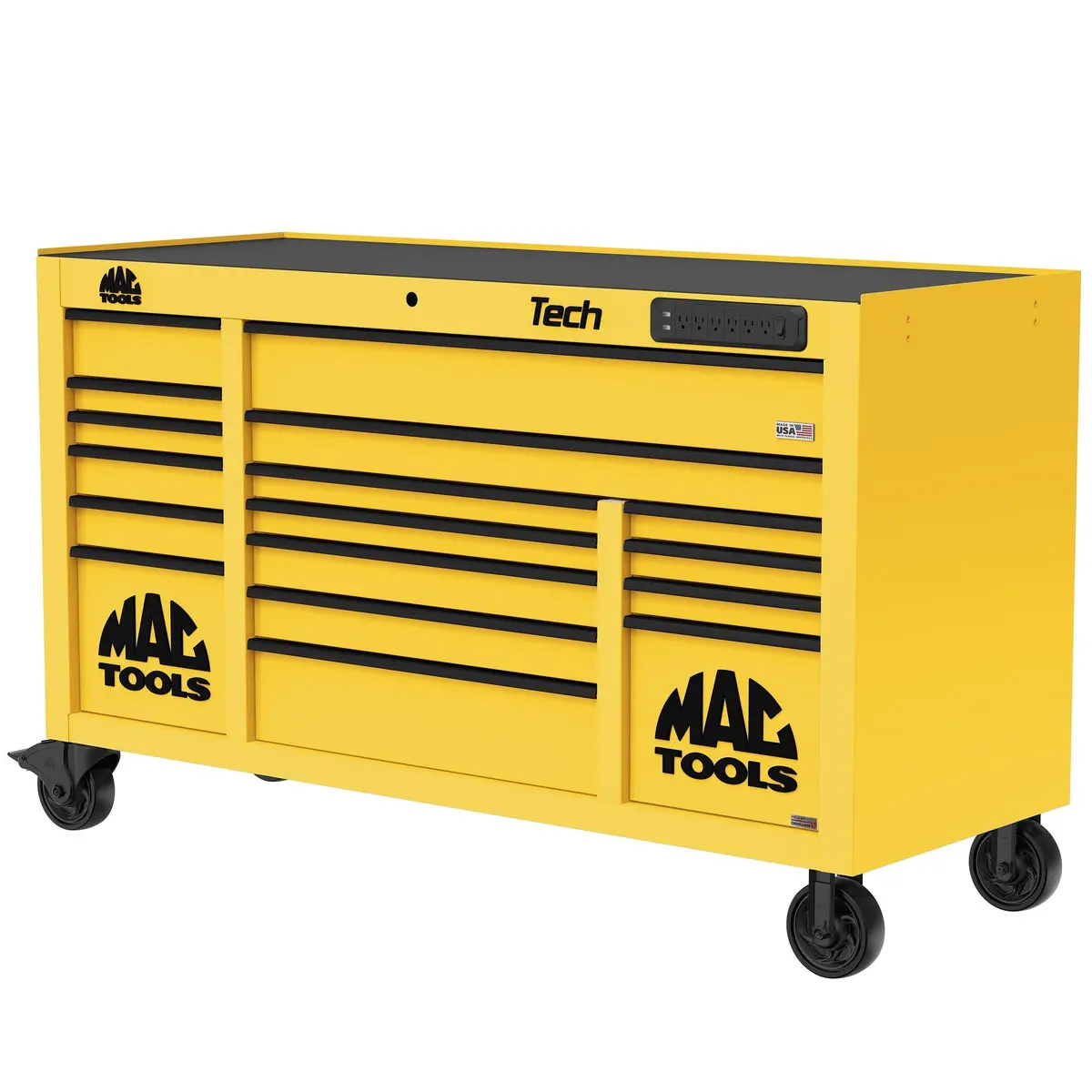 Tech™ Series 16-Drawer Workstation With Powertech™ Drawer - Sunburst Yellow 1