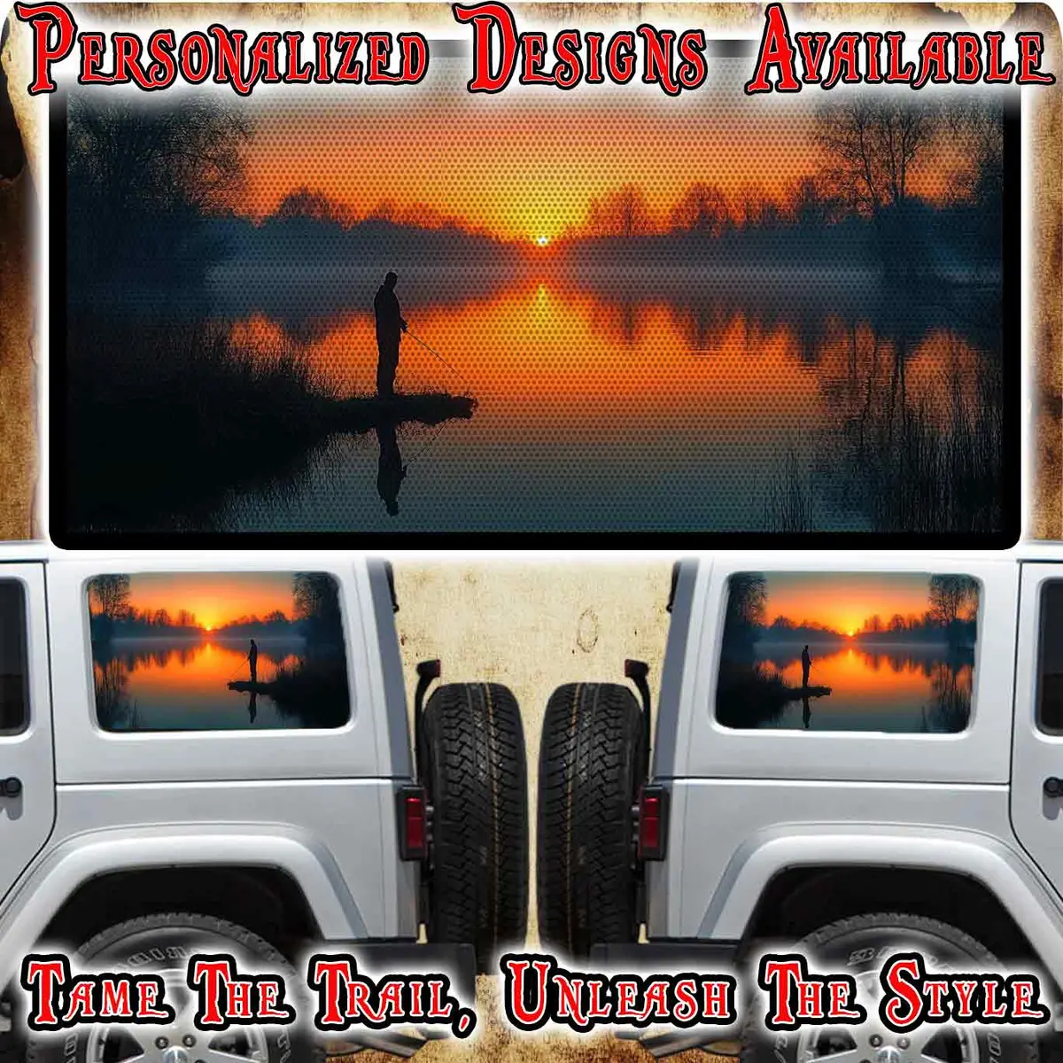 Fishing Rear Quarter Window See Through Graphic. 1