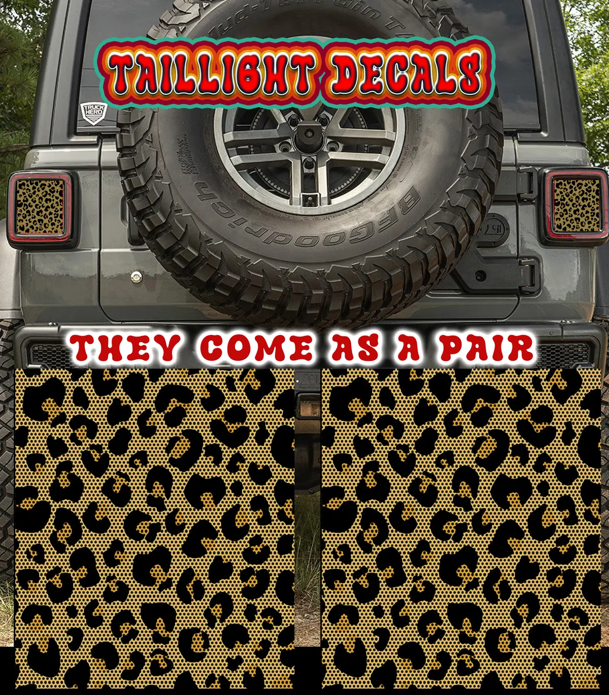 Lepard Print Taillight Cover Decal 1