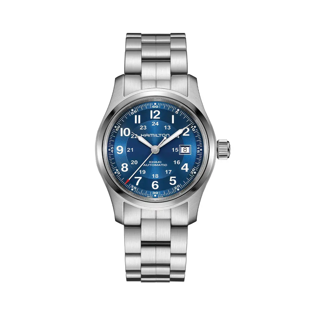 Khaki Field Auto Date 42Mm - Blue On Bracelet 1