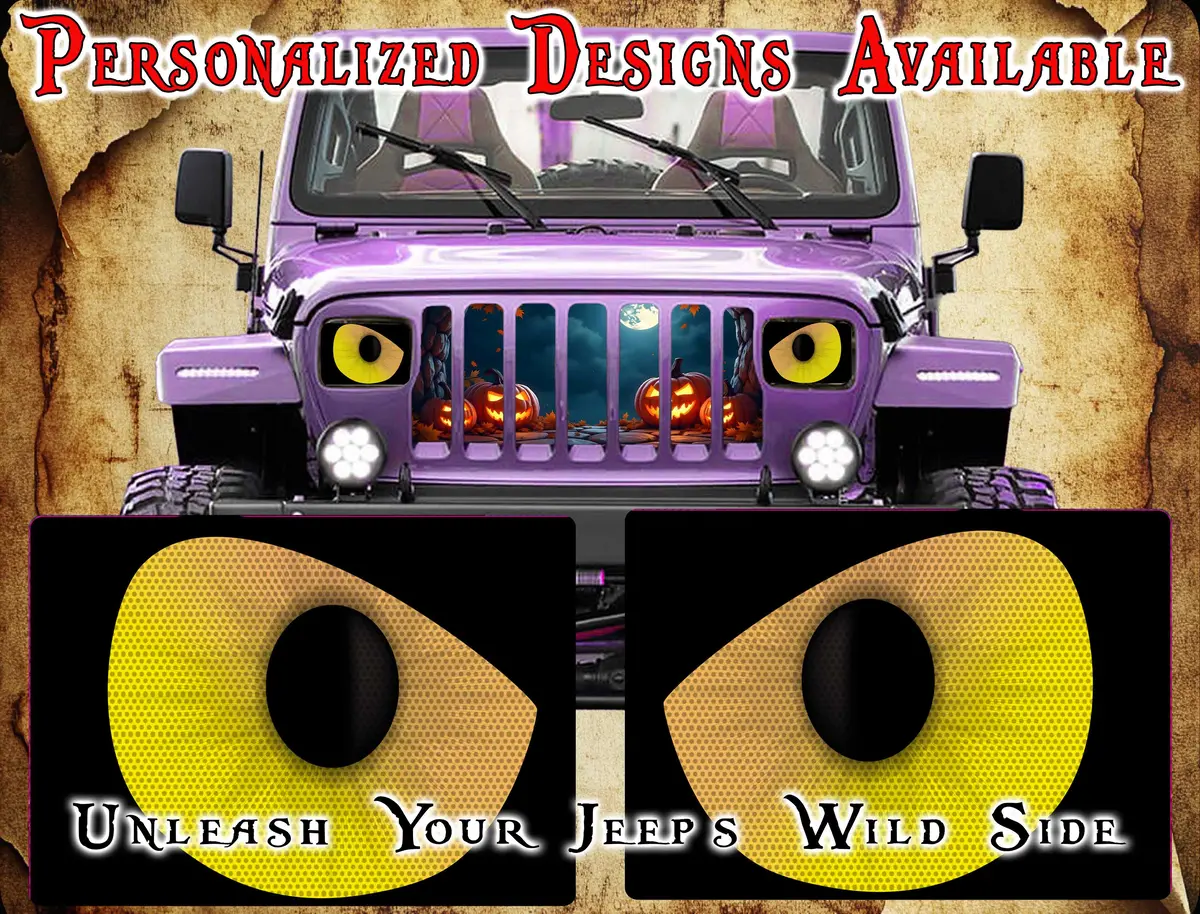 Mean Yellow Eyes Decals For Yj Or 5X7 Headlights 1