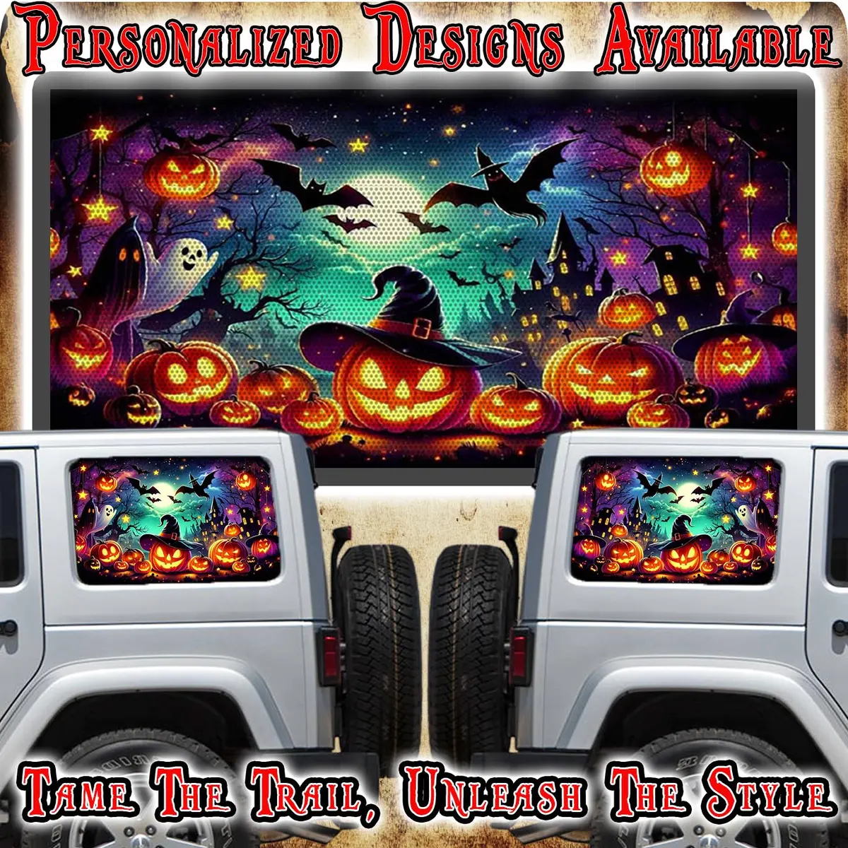 Pumpkin Patch Rear Quarter Window See Through Graphic. 1