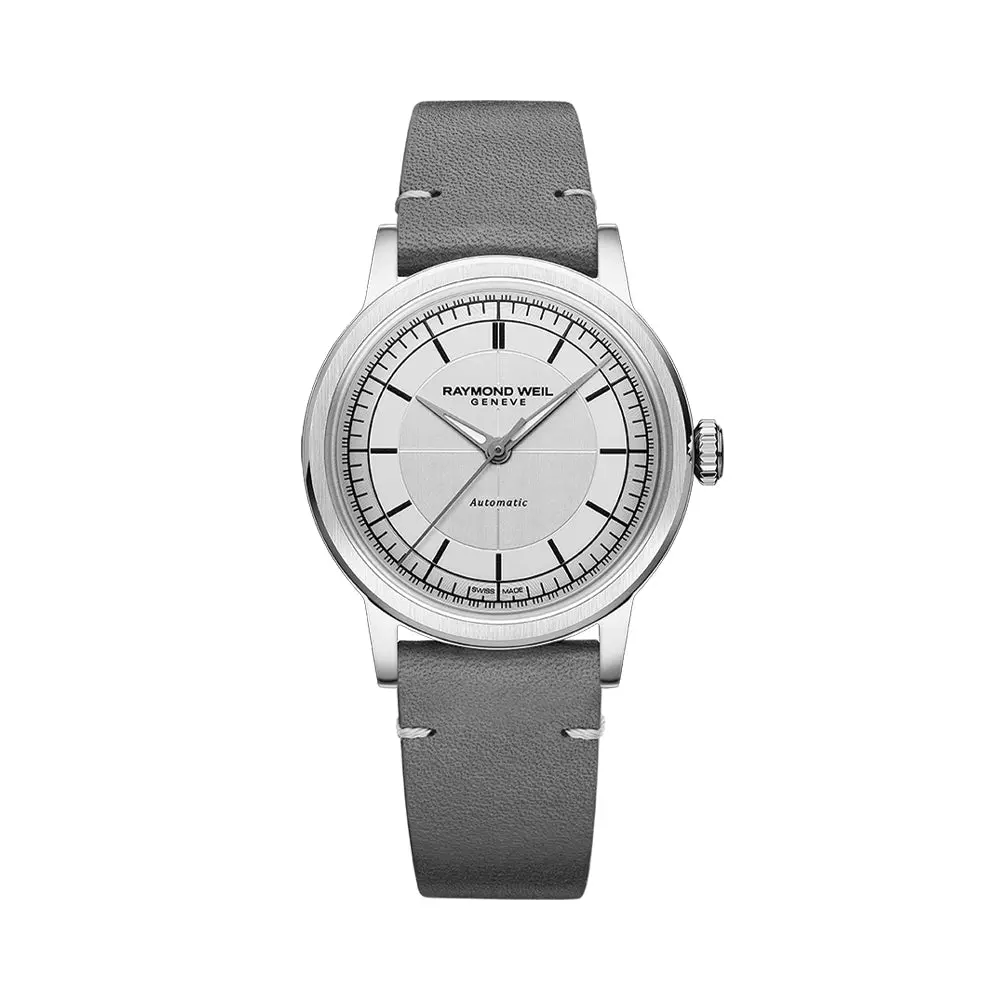 Millesime Automatic Central Seconds 35Mm - Silver On Leather Strap 1