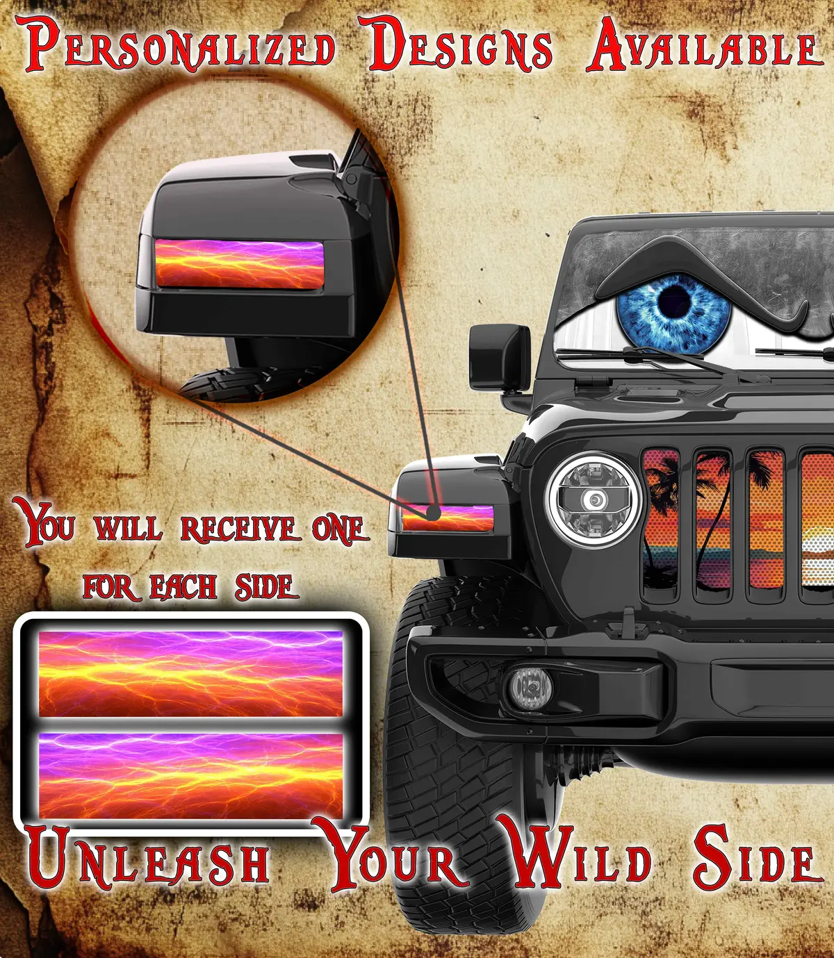 Orange Lighting Jl And Gladiator Turn Signal Decal. 21 1