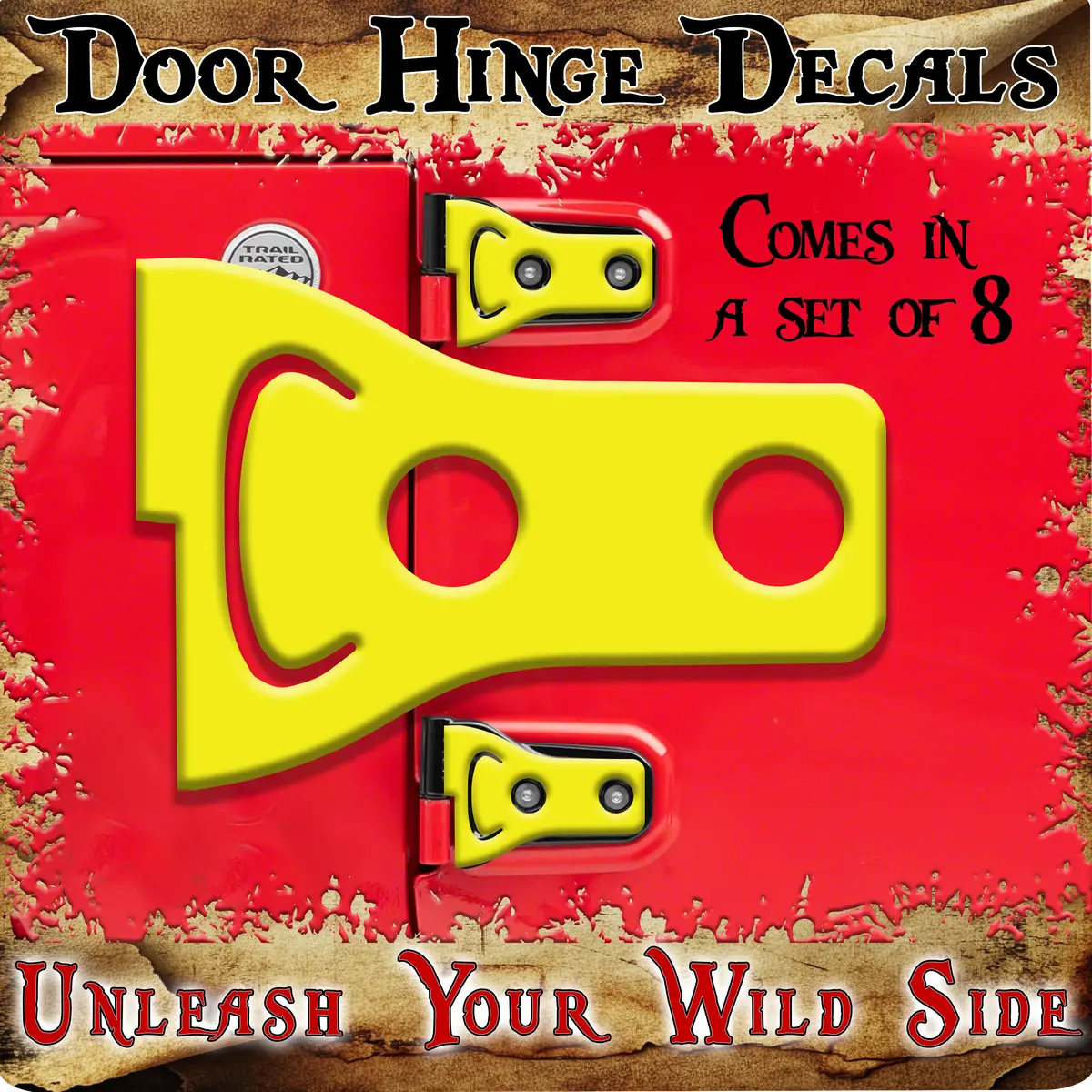 Yellow Print Door Hinge Decals 22 1